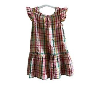 M&S Marks and Spencer tiered dress ruffle plaid NWT Size 4-5Y